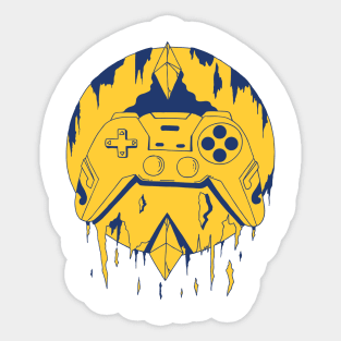 Navy Gold Gamer Controller Force Sticker